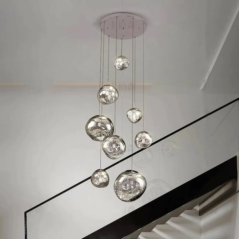 Modern Home Decor Led Ceiling Lamps Pendant Light Chandeliers hanging Light Fixture For Staircase Living Room Indoor Lighting