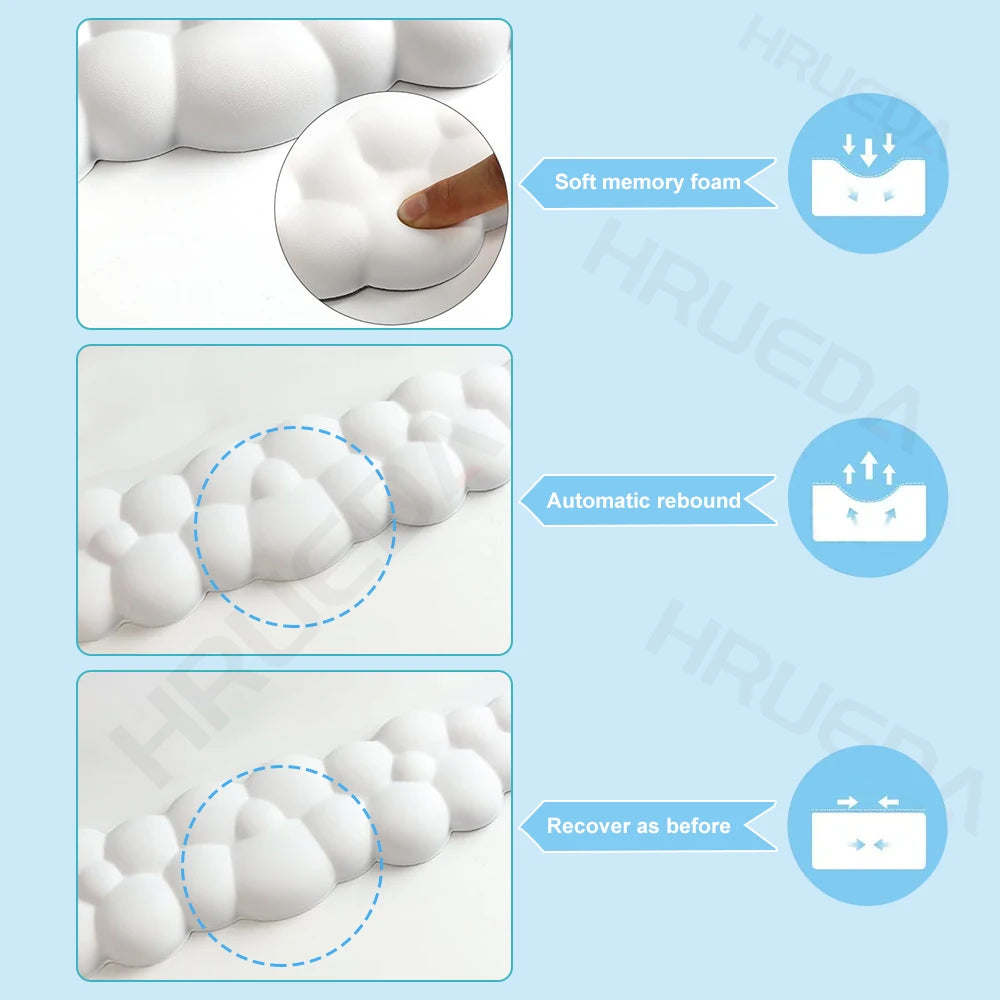 Cloud Shape Wrist Rest Pad Soft PU Material Memory Foam Anti-Slip Desktop Office Gamer Mouse Wrist Rest Pad