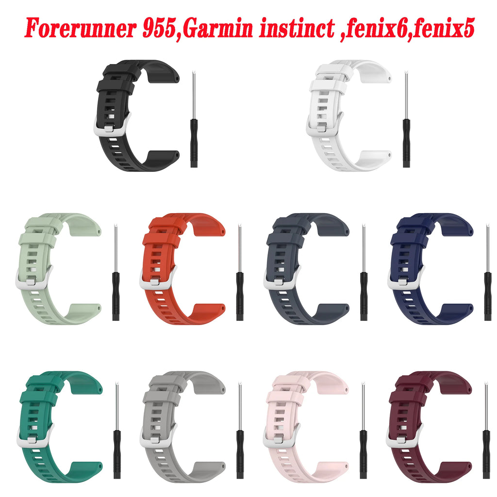 For Garmin instinct instinct 2 Strap Official Button Silicone Watch Band Sports Strap For Forerunner 955 Fenix6 Fenix5 Bracelet