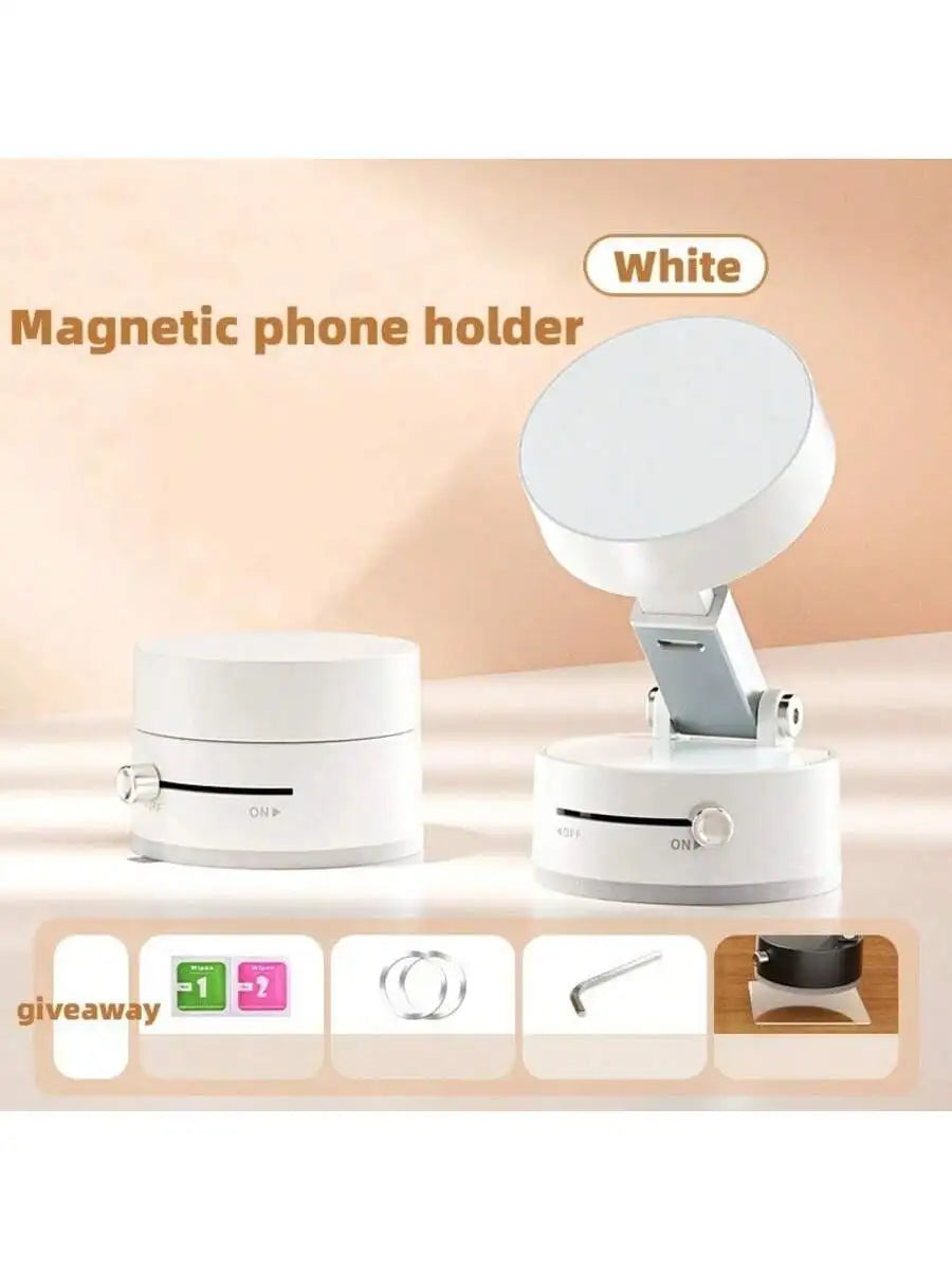 Y330 Foldable Magnetic Vacuum Suction Phone Holder Double Sided Suction Cup Car Bracket Portable Lazy Phone Stand for Home Car ﻿