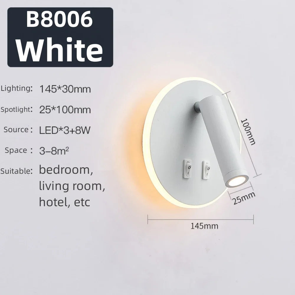 Rotatable Wall Lamp 3W 6W 9W 10W Modern LED Wall Light Home Decoration Angle Adjustable Bedroom Bedside Sconce Lamp for Home