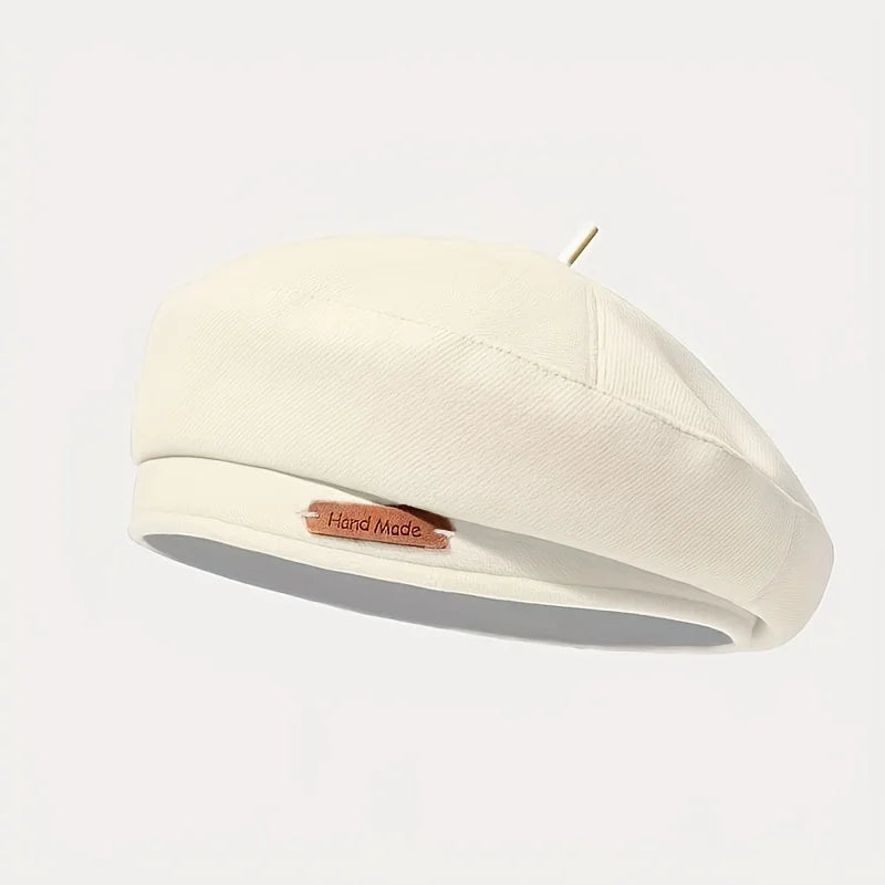 Maillard Style French Beret Hats for Women Beige Beret Hat Solid Color Cotton Beret Cap for Womens Girls Lady