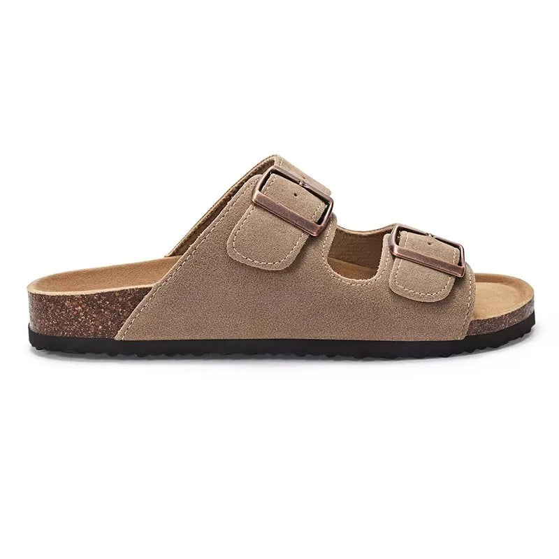 Crestar Womens Mens Sandals Fashion Adjustable Buckle Cork Footbed Slides Outdoor Beach Sliipers with Comfortable Arch Support