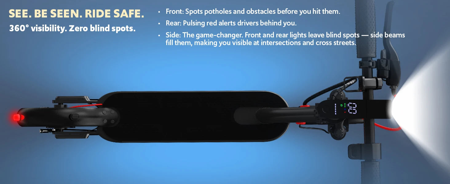 Electric Scooter Adults, Foldable E-Scooter with Front Suspension & Front/Rear Turn Signal Lights, 10" Large Honeycomb Solid Tires, 550W Motor, 36V 10.5AH Battery, Up to 20 Miles Range & 22 MPH