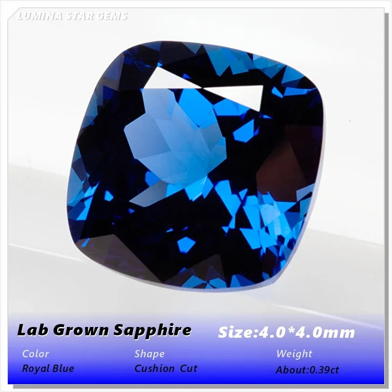 ABCLab Grown Sapphire Royal Blue Color Multiple Cuts Available Gems For Jewelry Setting&Custom Design Selectable Certificate