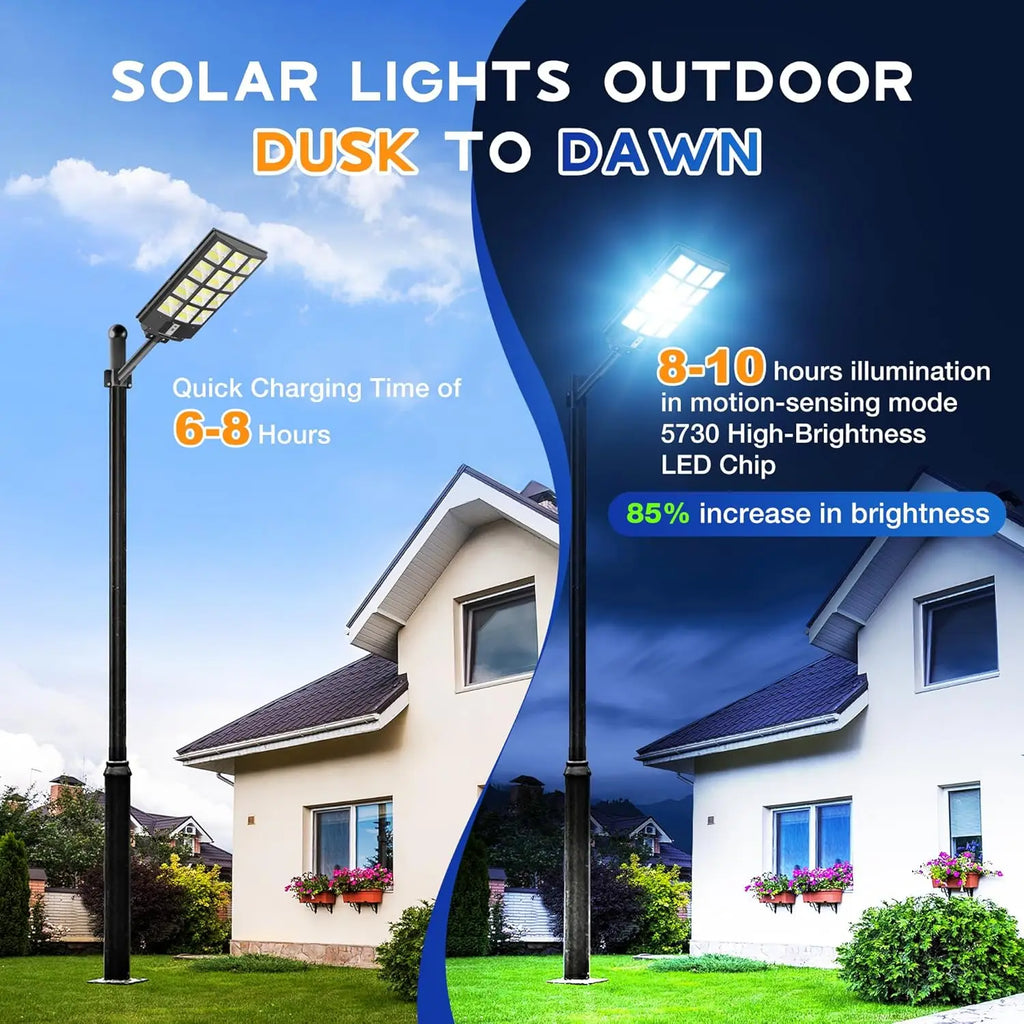 400W Solar Street Lights Outdoor-Solar Lights Outdoor Waterproof Motion Sensor,Solar Parking Lot Lights Commercial Dusk to Dawn