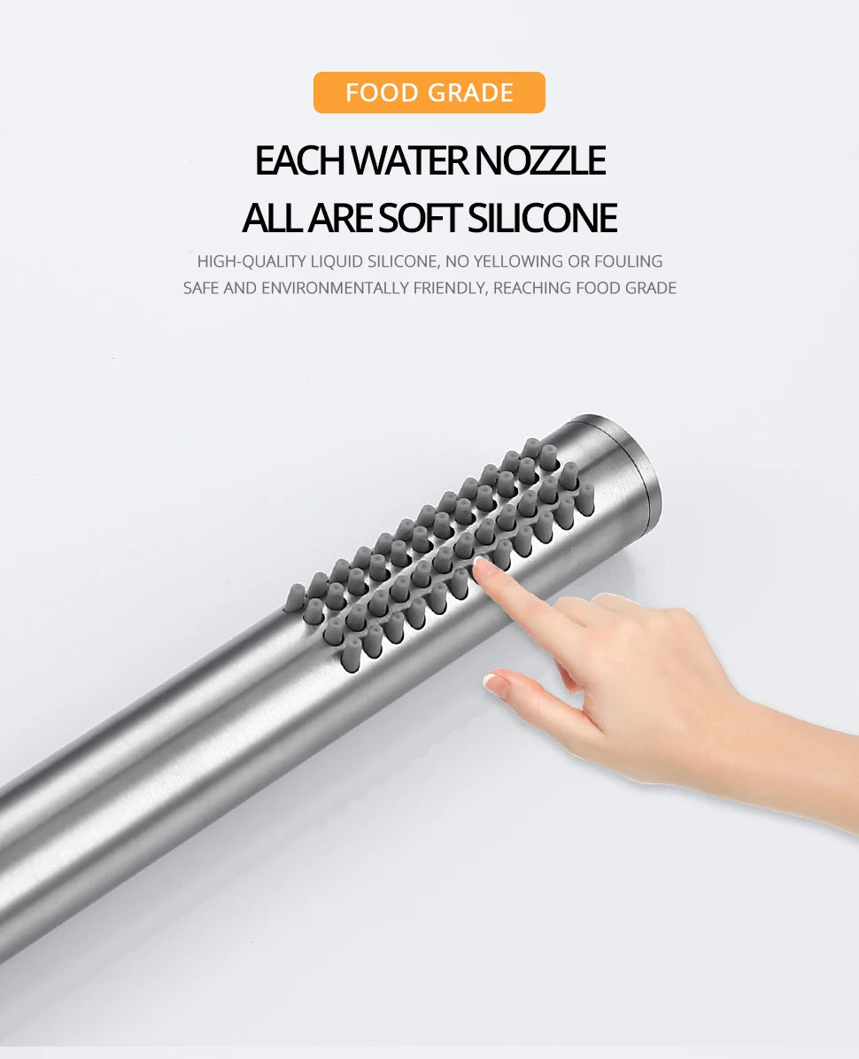 Handheld Bathroom Shower System Brushed Gold Hot And Cold Water Bathtub Mixer Single Handle & Shower Holder Separately Tap Set