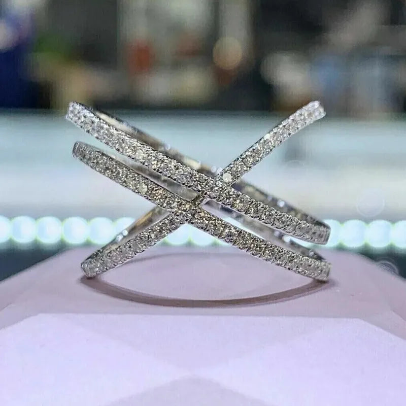 CAOSHI Gorgeous Stylish Wedding Party Rings with Multi-layer Zirconia Female Luxury Fashion Finger Accessories Delicate Jewelry