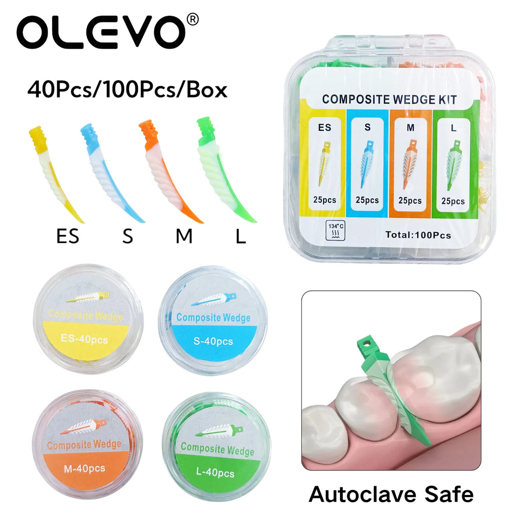 Dental Autoclave Sterilizable Silicone Interdental Wedges Kit Sealing Composite Filling Teeth Gap Wedge for Tooth Restoration