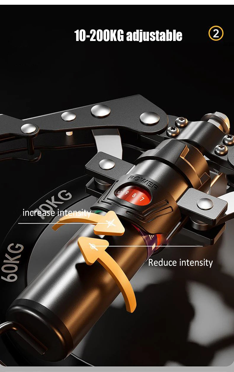Arm Exerciser with Wheels Adjustable 22-440lb Hydraulic Arm Strengther Ab Wheel Chest Expander Abdominal Muscle Strength Trainer