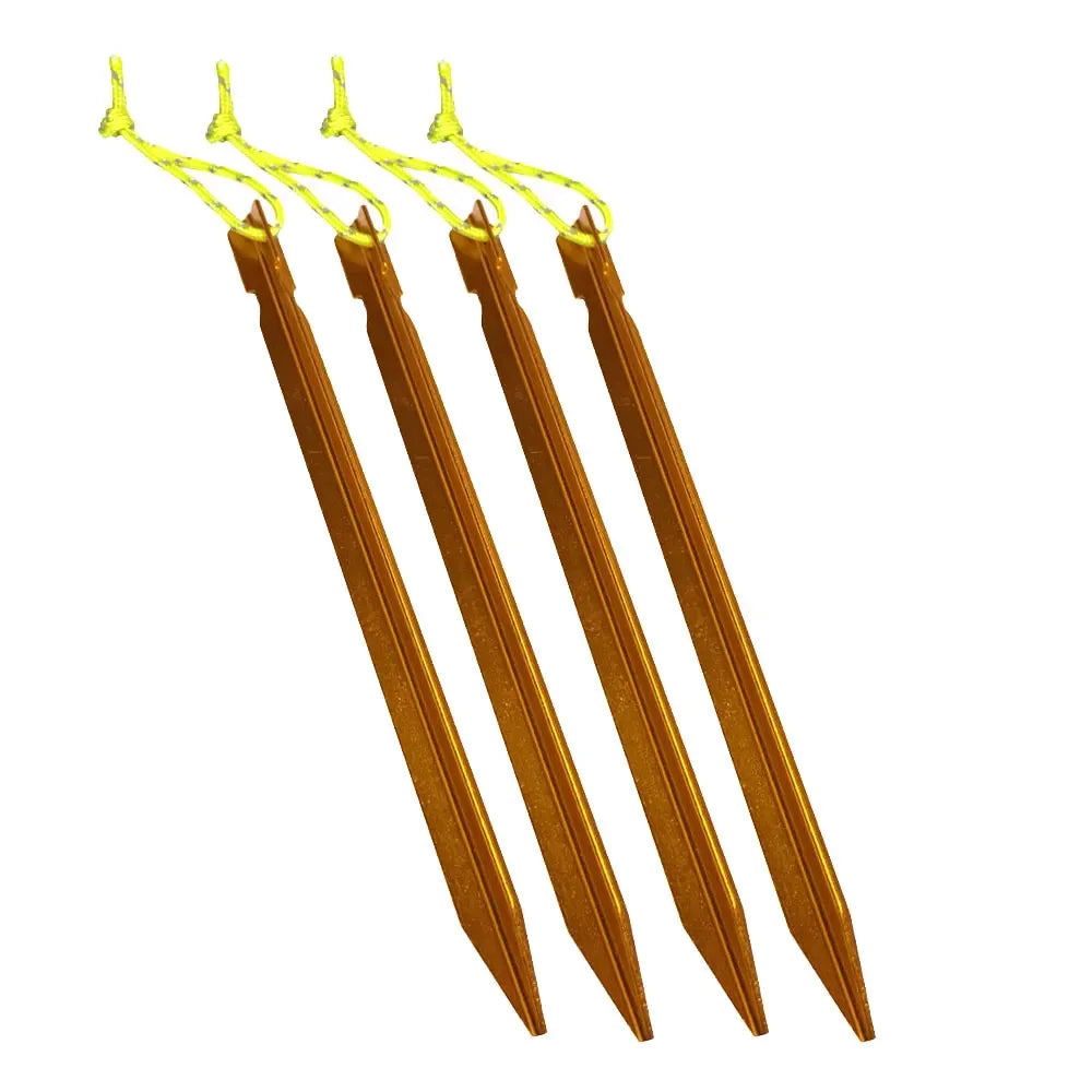 Tent Pegs 18cm Aluminum Tent Stake with Rope Outdoor Tent Nail Peg Tent Accessories Equipment