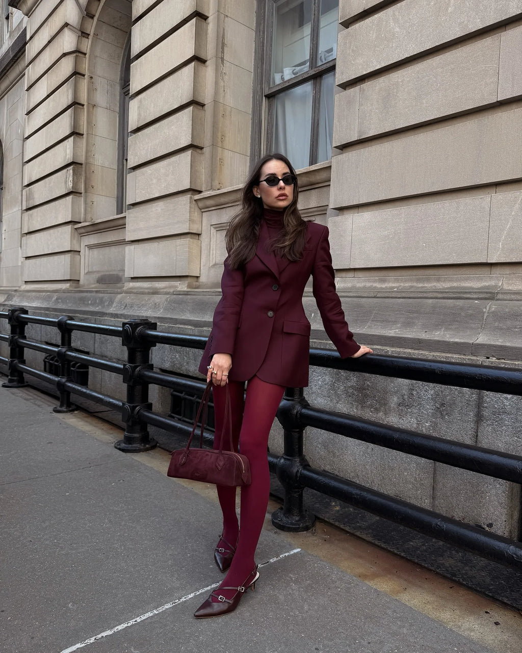 Women Burgundy Waist Cinching Blazer Coat Fashion Full Sleeve Lapel V-neck Button Slim Jacket 2026 Lady Spring Autumn Outwear