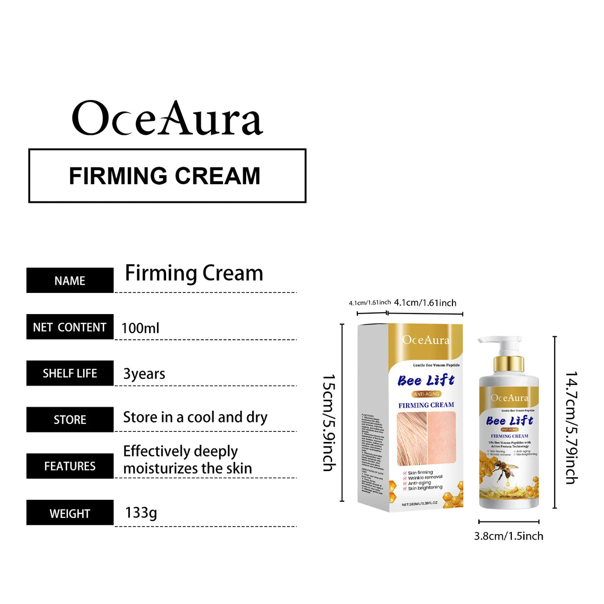 Collagen Anti-Aging Body Cream Bee Venom Wrinkle Removal Nourish Tighten Lift Reducing Fine Line Smooth Moisturizing Body Lotion