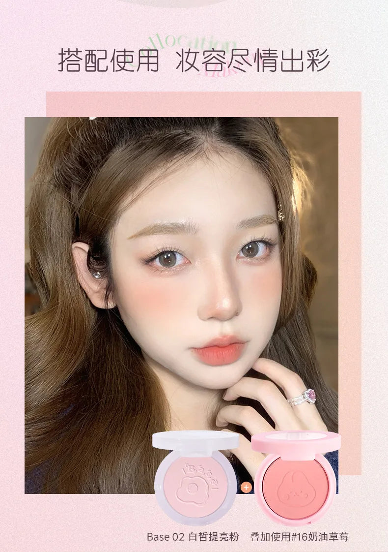 JILL LEEN Monochrome Colorful Soft Mist Blush Disc Highlight Grooming Peach Gills Purple Matte Brightening Expansion Color