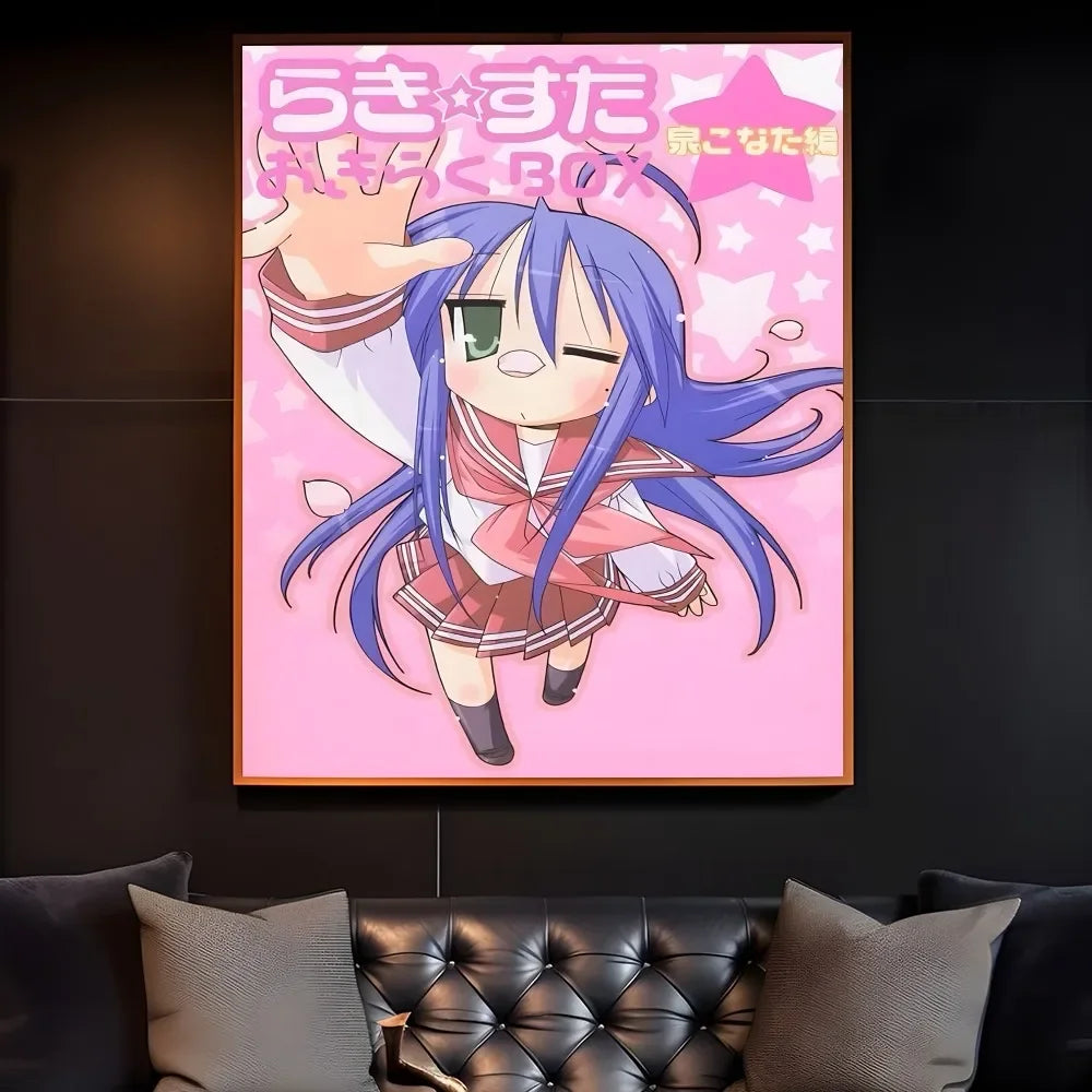 Anime Lucky Star Poster Fancy Wall Art Poster Canvas Printing Bedroom Office  Home Living Bed Room Bar Aesthetic Decor Gift