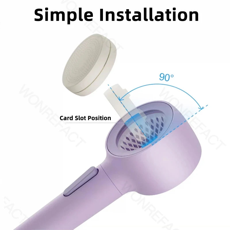 Shower Head 2 Modes High Pressure Shower Heads With Handheld Detachable Filtered Showerhead Bathroom Accessories