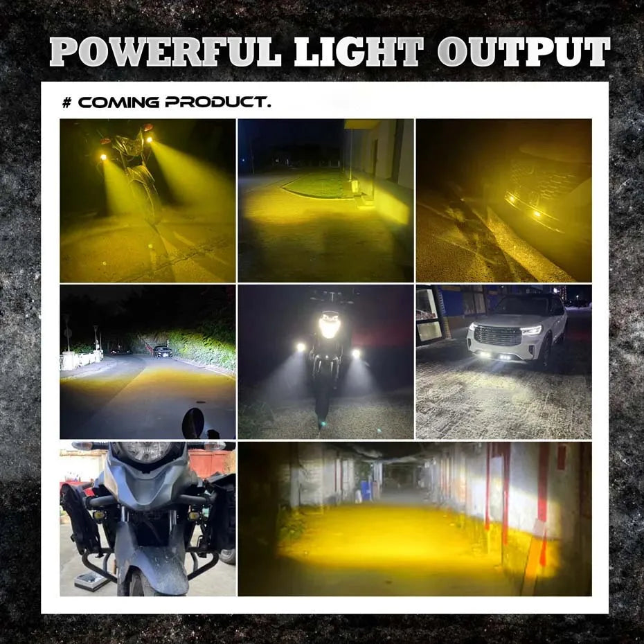 Led Headlight Bumper Fog Lamps Projector Lens Mini Driving Light Auxiliary LightsFor Car Motorcycle Spotlights 6500K3000k10V-80V