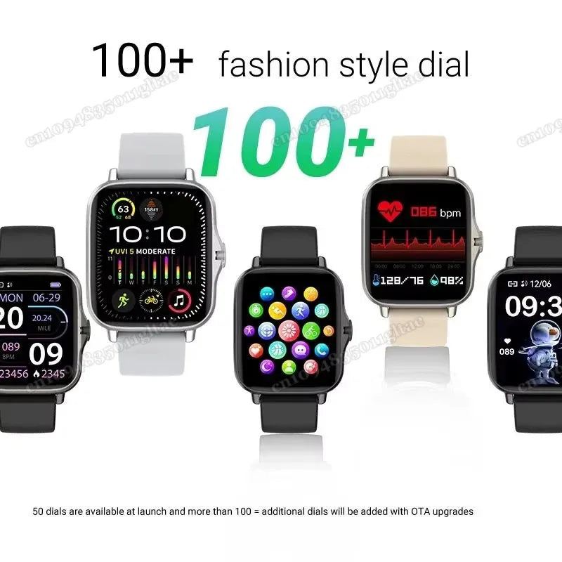New Smart Watch Android Phone 1.44''Inch Color Screen Bluetooth Call Blood Oxygen/Pressure Monitoring Smart Watch Women Men HT30