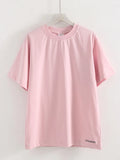 Summer 2 Piece Shorts Set Woman Cotton Brown Oversized T Shirts And Shorts Two Pieces Outfits For Women White Short Sets Pink
