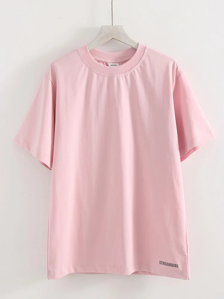Summer 2 Piece Shorts Set Woman Cotton Brown Oversized T Shirts And Shorts Two Pieces Outfits For Women White Short Sets Pink