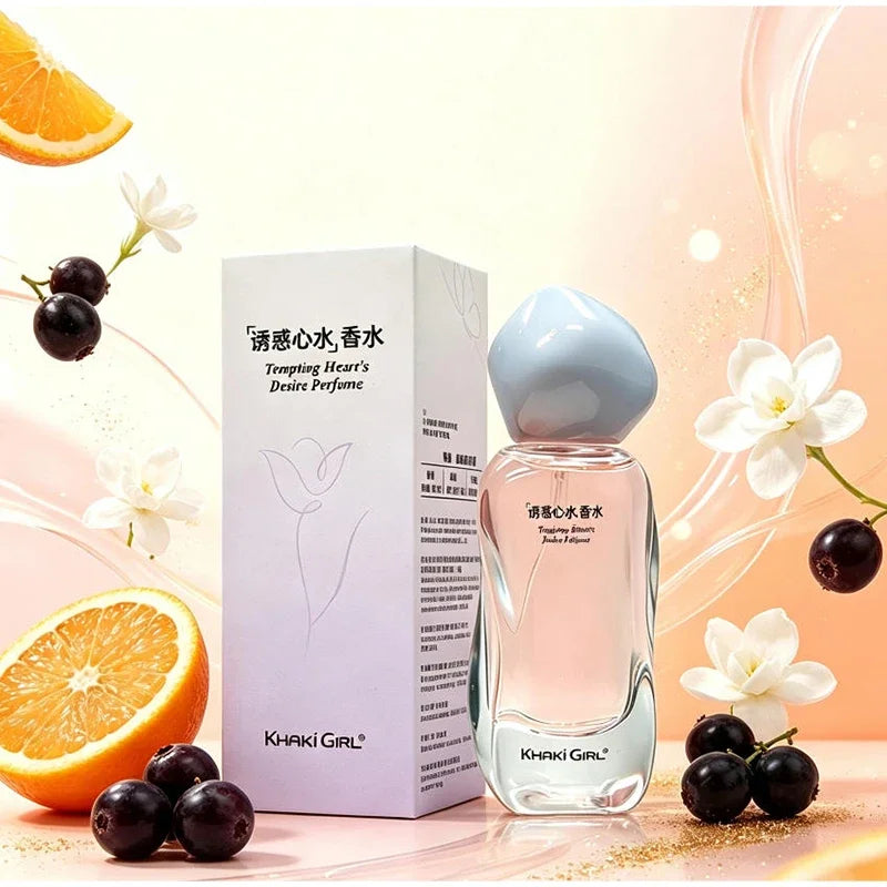 Khaki Girl Floral Fruity Eau De Toilette Long-lasting Fresh Citrus Perfume Spray Unique Crystal Bottle Daily Dating Perfume