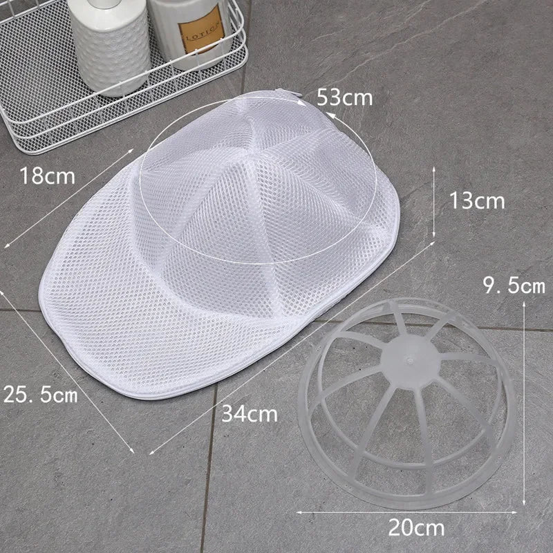 Washing Machine Hat Wash Protector Cap Cleaner Laundry Bag  Small Clothes Wash Bag Anti-Deformation Mesh Organizer Zip Bags