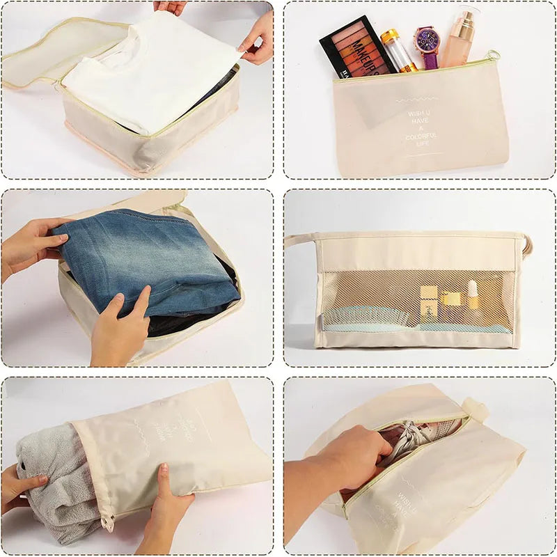 11Pcs Travel Packing Cubes Set Waterproof Luggage Organizer Drawstring Storage Bags for Clothes Shoes Underwear Cosmetic
