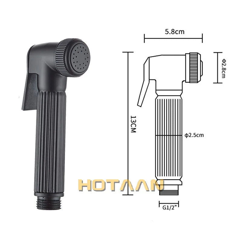 Hotaan Black Bidet Faucet bathroom bidet toilet faucet mixer hygienic shower clean muslim shower portable bidet gun sprayer