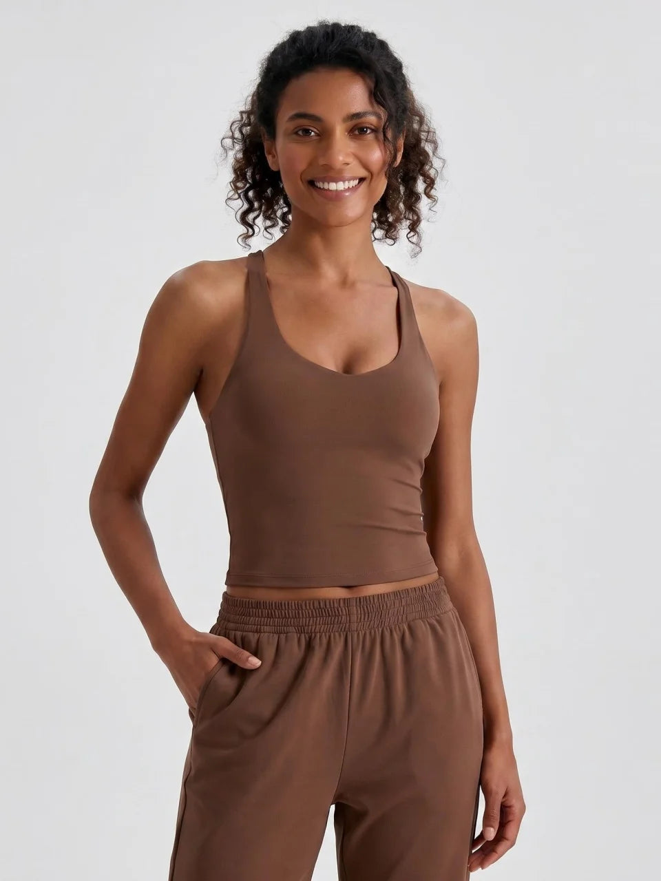 Longline Yoga Tank Top with Built in Bra Women Quick Dry Gym Camisole Workout Shirts Soft Slim Fit Sports Vest Athleisure
