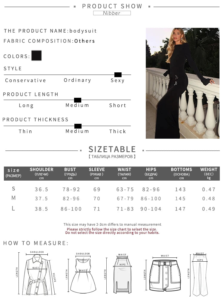 Nibber Vintage Elegant Dress Women Fall Flared Full Sleeve Metal Buckle Pleats Solid Casual Simple Trend Skinny Long Bodycon