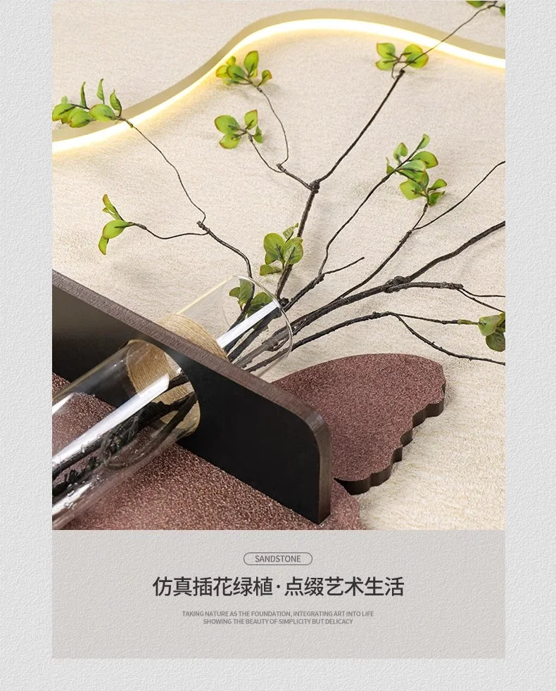 Led Light Hydroponic Green Plants Entrance Door Decoration High-end Feeling Corridor Hanging Flower Wall Lamp Painting