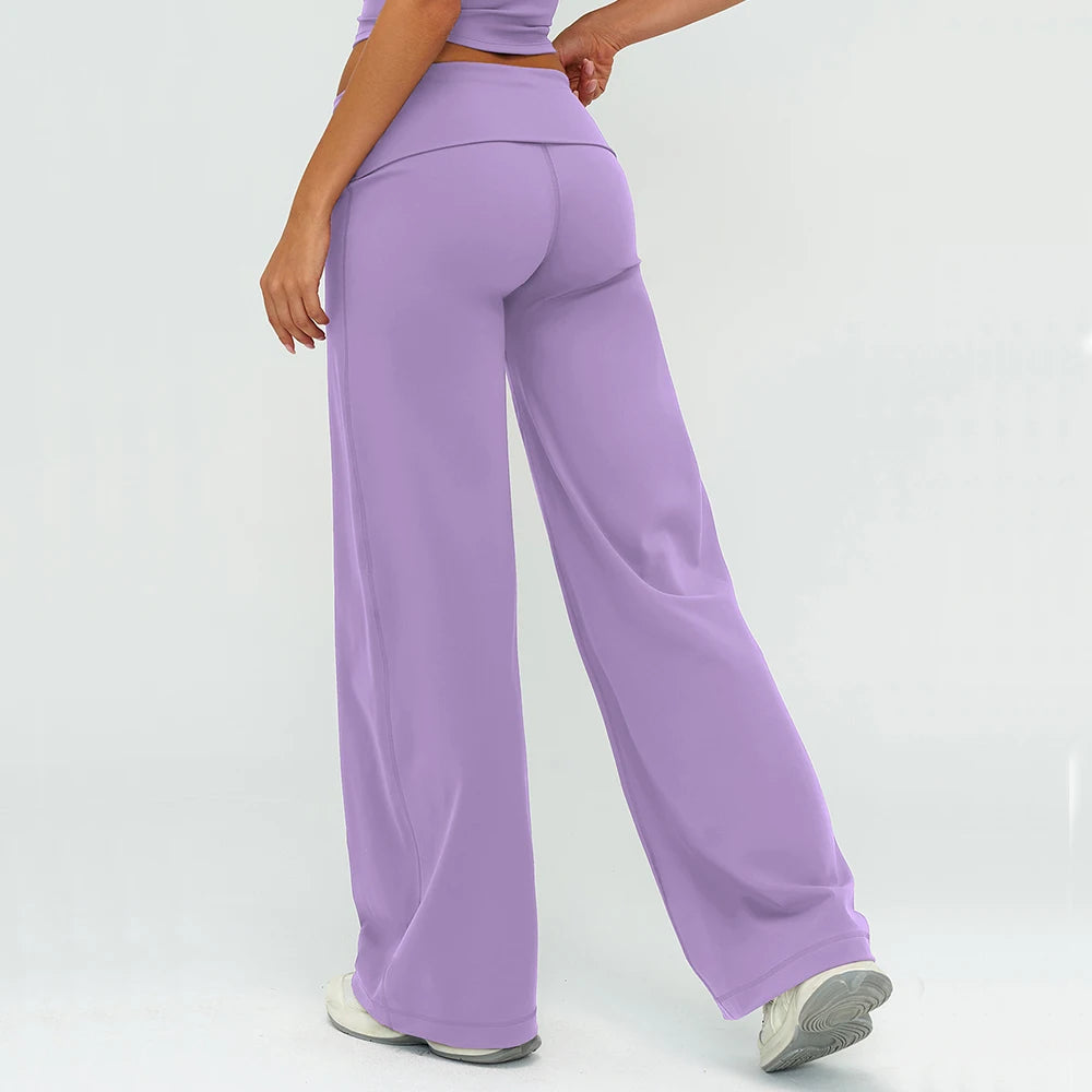 Straight-Leg Pants Wide-leg Pants Ultra Soft Butter Fabric Women's High Waist Yoga Pants Gym Naked Feel Running Sport Trousers