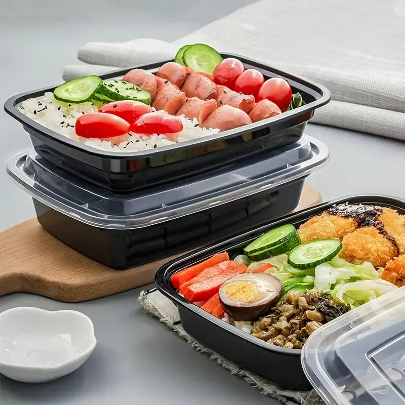 1-100pcs Food Packing Boxes Disposable Meal Storage Lunch Containers for Fridge Camping Picnic BBQ Party Rectangular Bento Boxes
