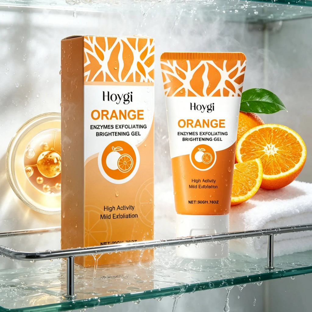 Hoygi Enzymes Exfoliating Brightening Gel Orange Oil Control Dead Skin Remove Unclog Pores Gentle Formula Facial Cleansing Gel