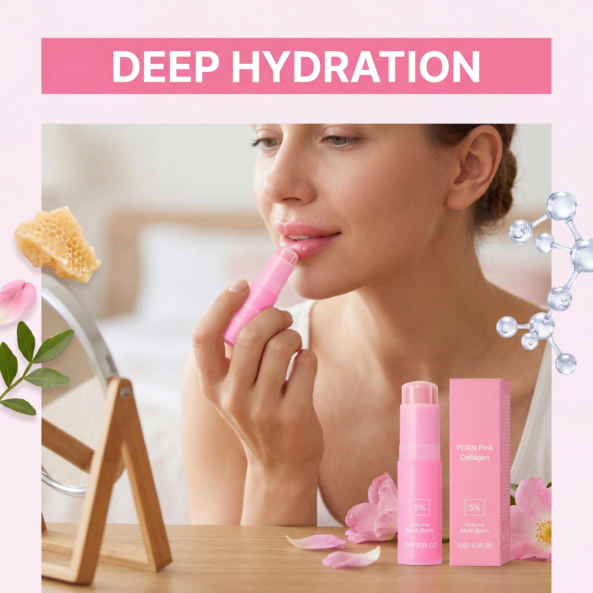 Hydrating Wrinkle Bounce Balm Collagen Multi Balm Stick Reduce Skin Dull Enhance Skin Elasticity Face Lip Eye Multi Cream Stick