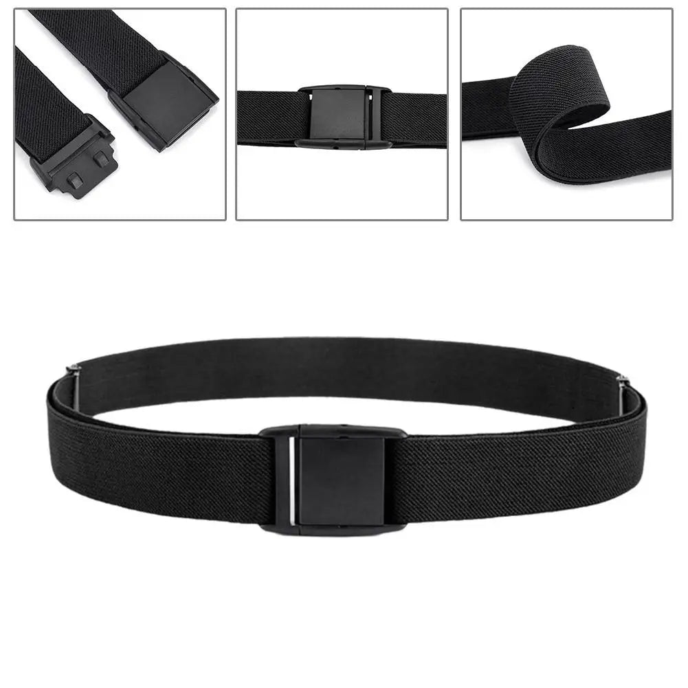 Unisex Invisible Elastic Stretch Belt No Show Flat Buckle Waistband for Jeans Dresses Men Women Adjustable Comfort Casual Belts