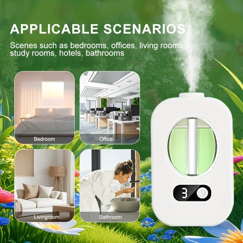 Rechargeable Timer-Controlled Aromatherapy Diffuser Multi-Fragrance Essential Oil Combo Air Freshener Odour Eliminator