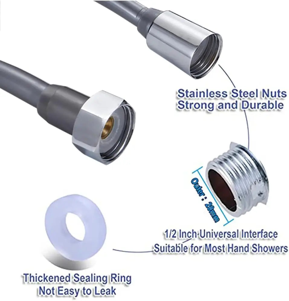 Toilet Bidet Spring Hose Flexible Shower Tube Anti-twist & Stretchable Water Plumbing Spiral Flexible Shower Hose 1.5/2/3/5M