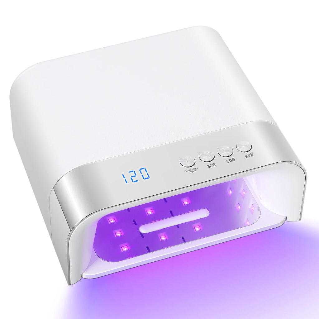 168W UV LED Nail Lamp with Smart Sensor, Removable Magnetic Base and 4 Timer Modes for Effortless Gel Curing at Home or Salon Us