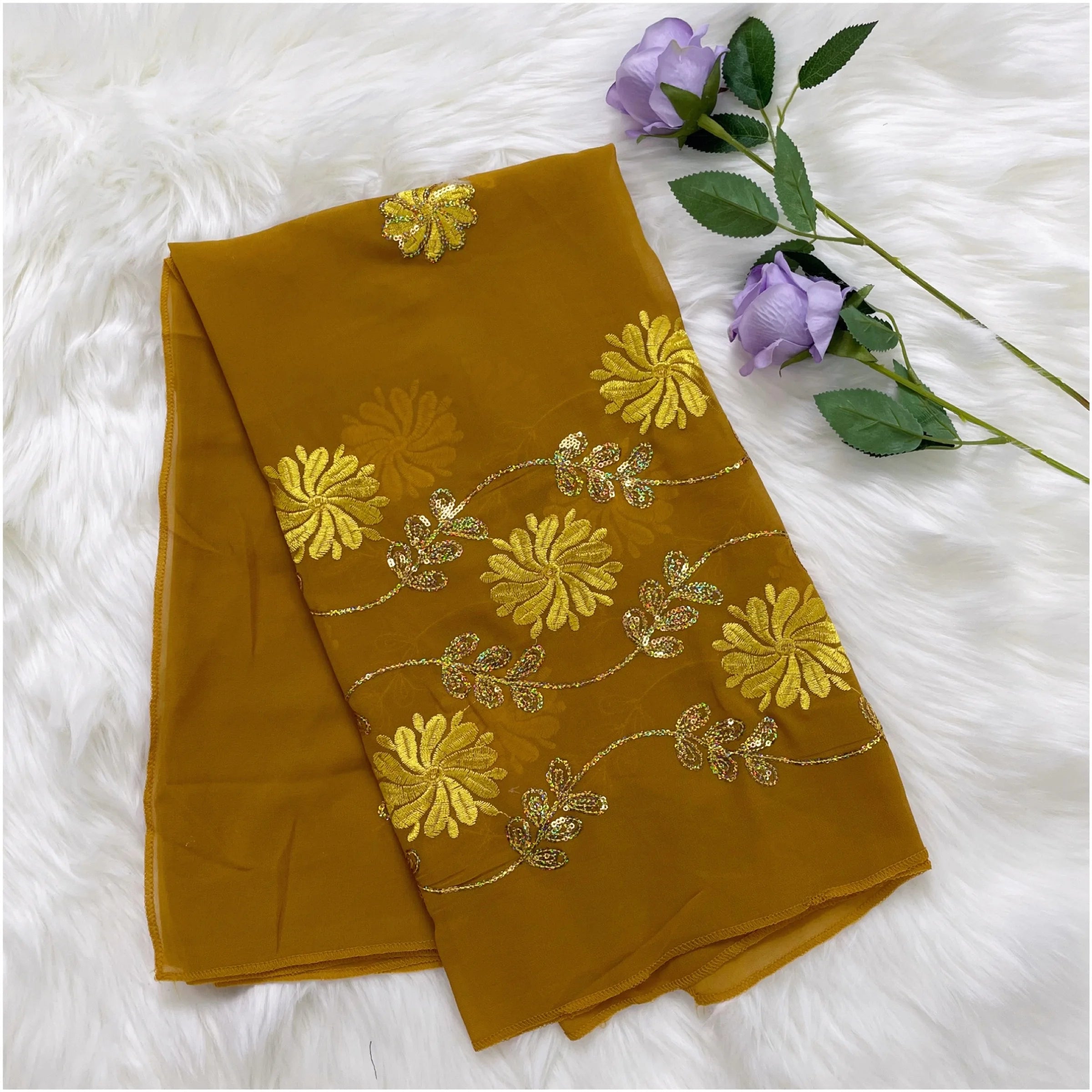 2023 Latest African Spring Women Scarf Chiffon Sequin Embroidered Ramadan Hijab Shawl Fashionable Casual Diamond  Headscarf