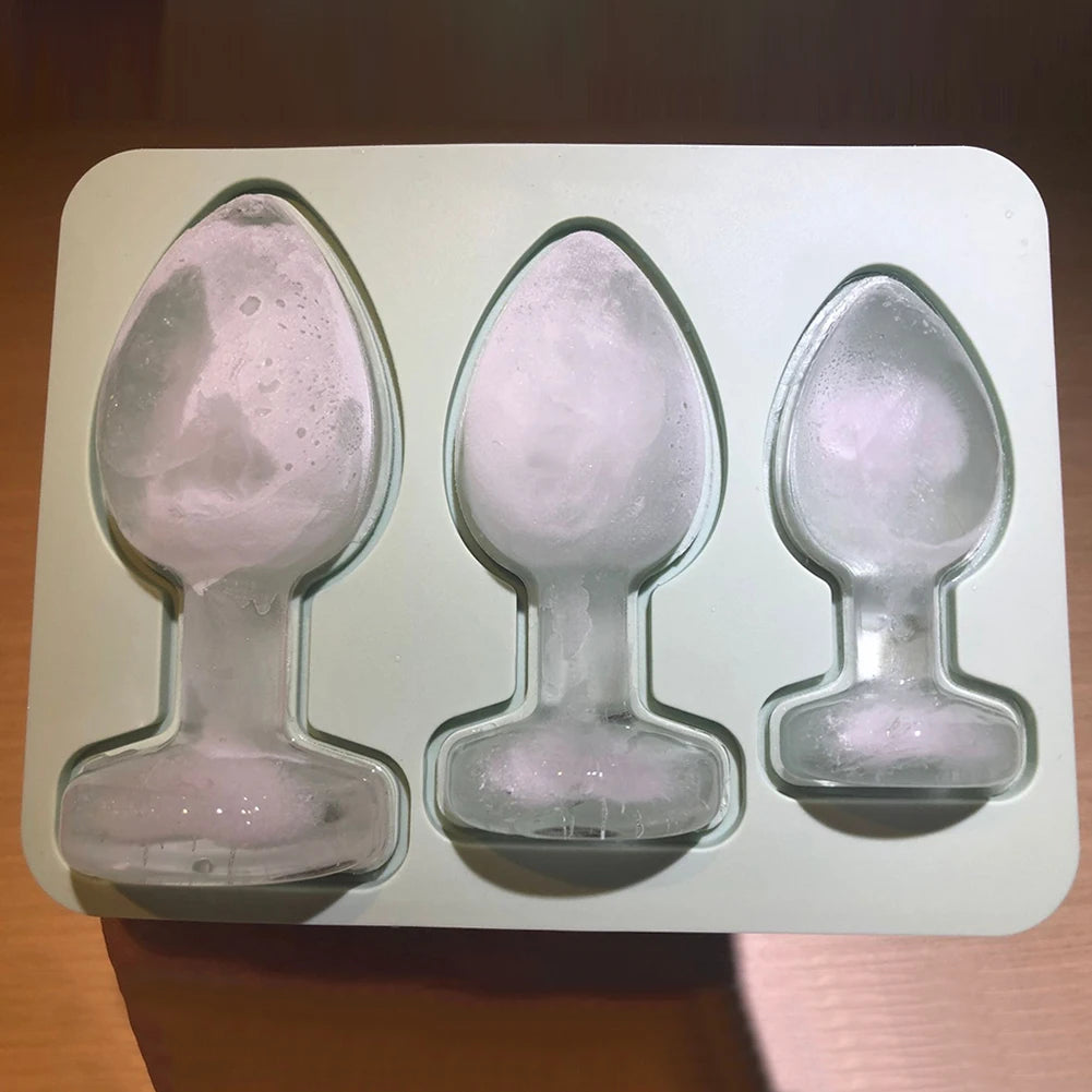 1-5Pcs Silicone Ice Cube Mold Funny Butt Plug Shaped Ice Tray Maker for Bars Cocktail Whiskey Chilling Drinking Kitchen Gadgets
