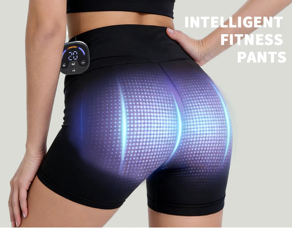 EMS Toning Shorts 6 Modes 30 Levels Yoga Pants Butt Lifter Pelvic Floor Trainer for Slimming Thighs & Hips Massage Body Shaping