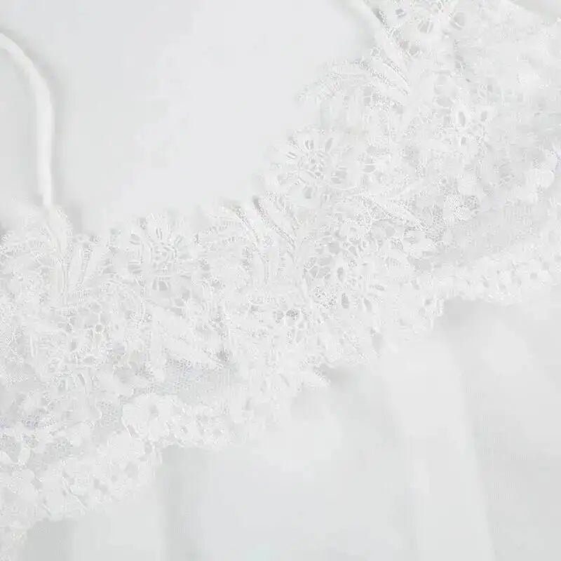 Lace Transparent Mini Dress For Women's Shestyle Embroidery Flower Mesh Transparent Flare Outfits Prom Nightwear Club Long Dress