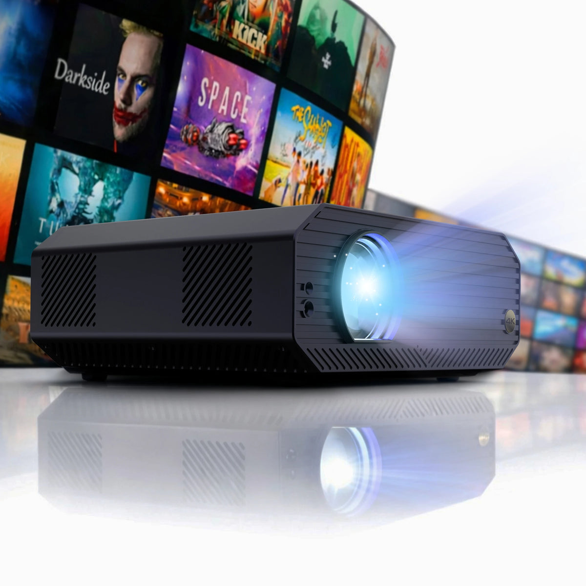 K5000SE Smart Home Theater Projector Full HD 1080P LED with Android 14 OS High Brightness Portable Design for Home Entertainment