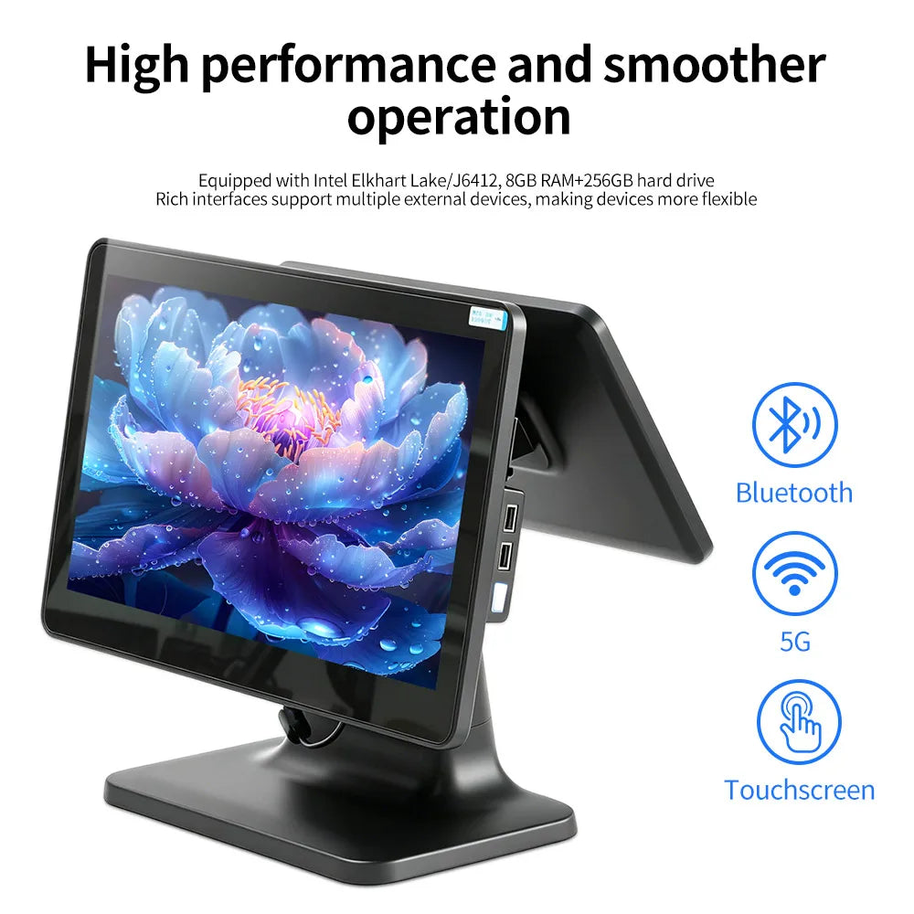 New Design YJ-T3 I5 CPU 8G RAM 256G SSD Touch Dual Screen Cash Register Pos Systems Pos Machine Point Of Sale