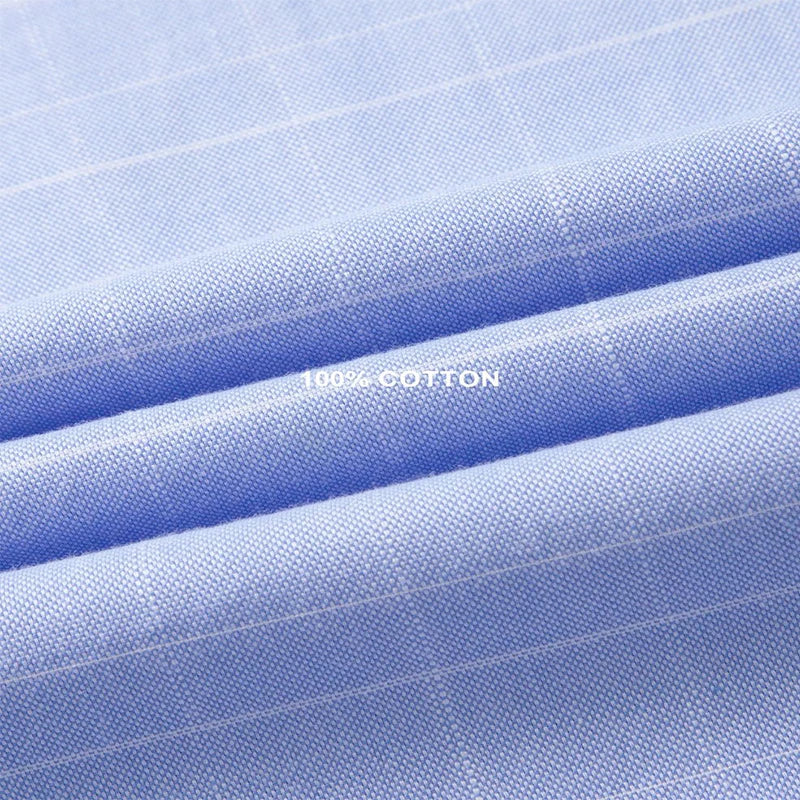 New 100% Pure Cotton Striped Shirt For Men's Long Sleeve Casual Regular Fit Soft Comfortable Business Social Shirts Men Clothing