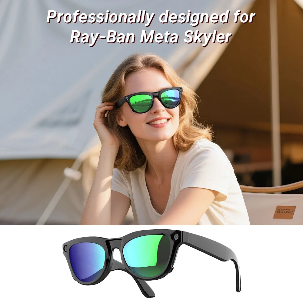 HiBLOKS For Ray-Ban Meta Skyler RW4010/RW4014 (Gen 2) Smart Glasses Clip UV Protection Sunglasses Lenses AI Glasses Accessories