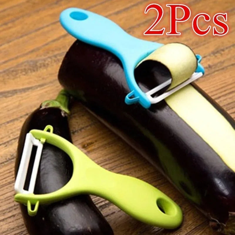 Kitchen Gadgets Accessories 2Pcs/lot Vegetable Fruit Ceramic Peeler Cooking Tools Potato Peelers Ceramic Peeler (Color Random)