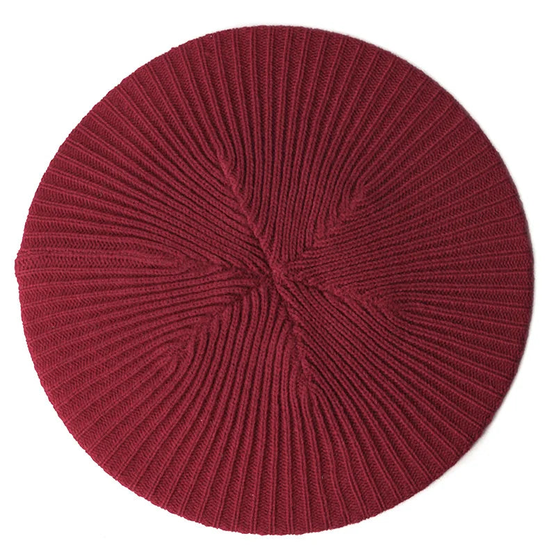Geebro Women's Fashion Casual Plain Knit Beret Hat Spring Autumn Berets for Women Ladies Elastic Artist Beanie Beret Hats