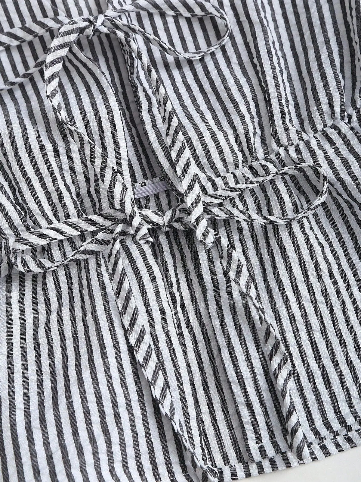 Summer Solid Color Tie Pants Set Stripe Casual Sweet Versatile Loose Comfortable Vacation Daily Two Piece Set
